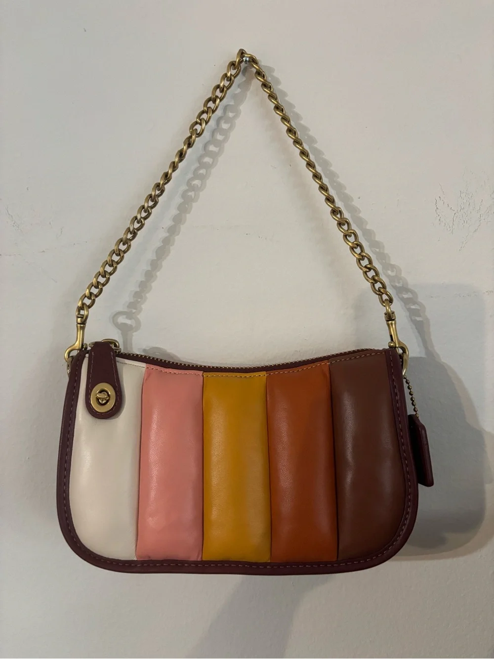 NWOT Coach Quilting Swinger 20 Gold Brass Hardware